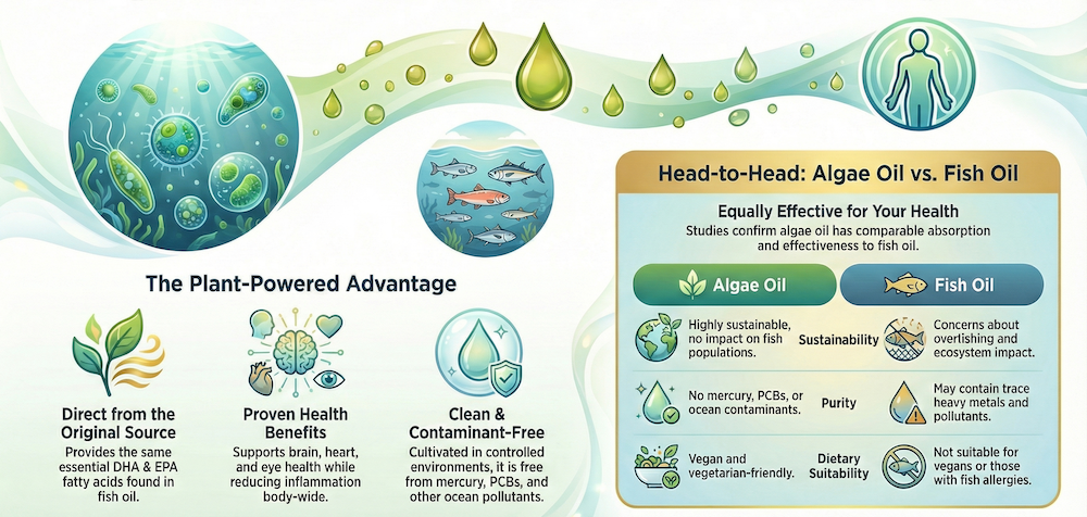 algae oil benefits infographic
