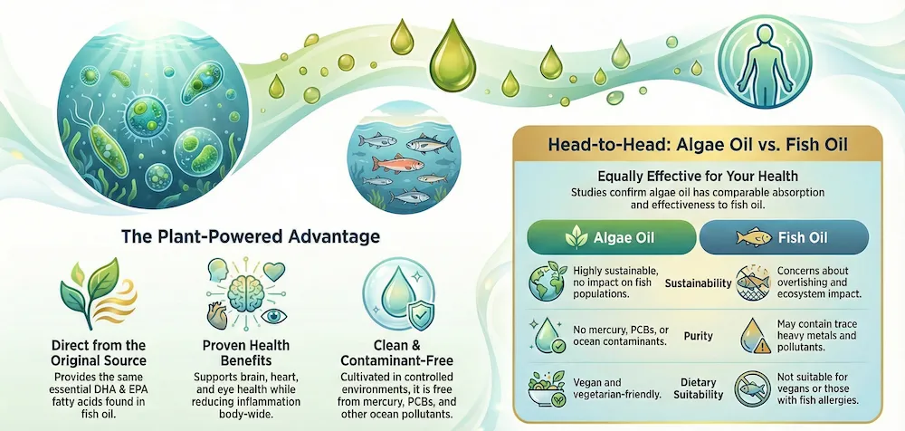 algae oil benefits infographic