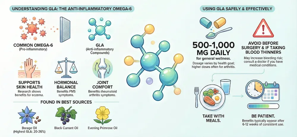 glagammalinolenic acid benefits infographic