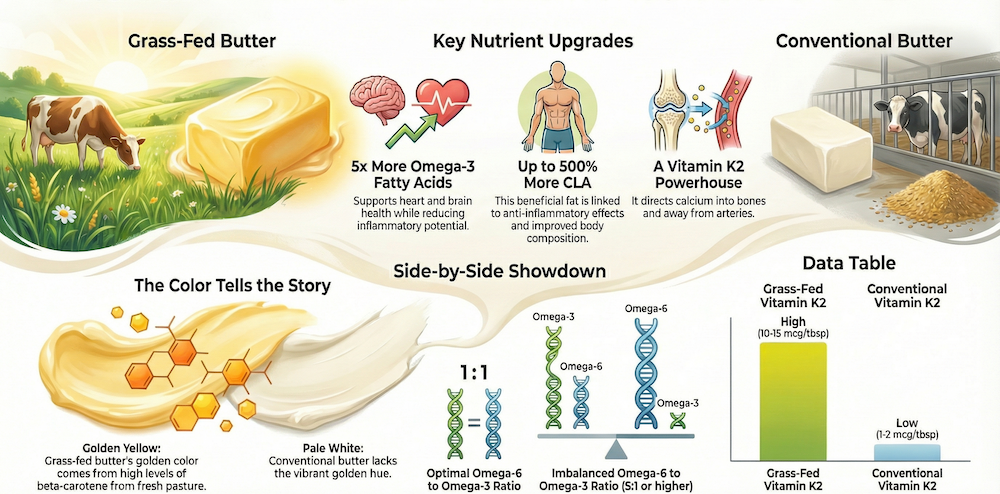 grass fed butters benefits infographic