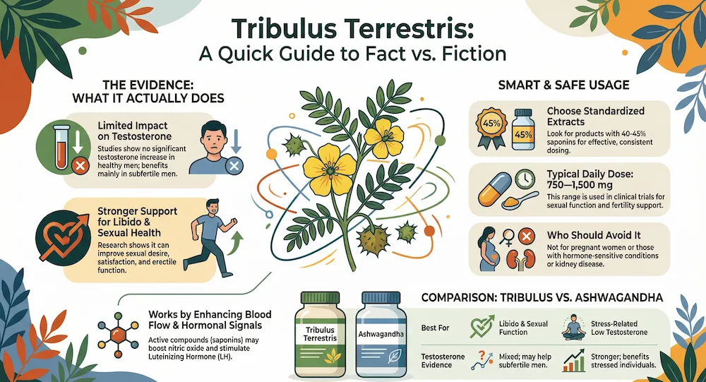 tribulus terrestris benefits infographic