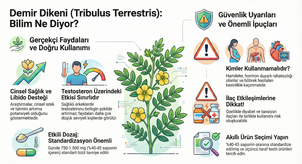 tribulus terrestris faydaları infografik