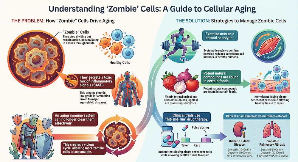 senescent cells aging infographic