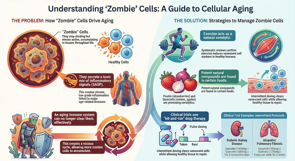 senescent cells aging infographic