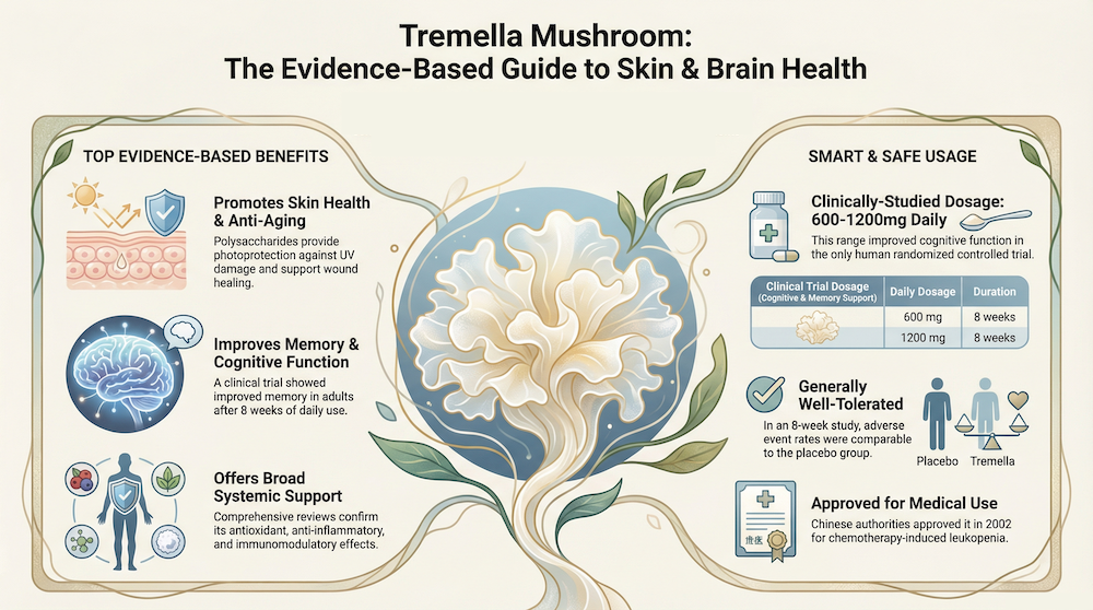 tremella mushroom benefits infographic