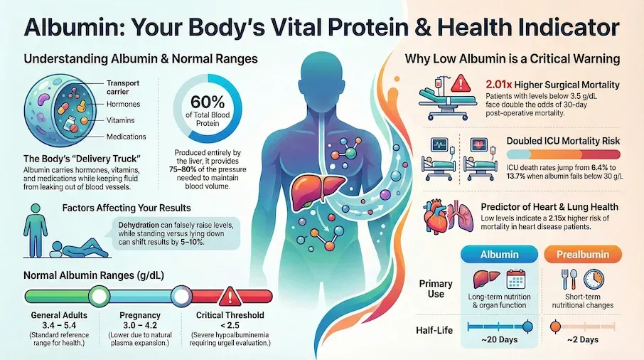 albumin blood test infographic