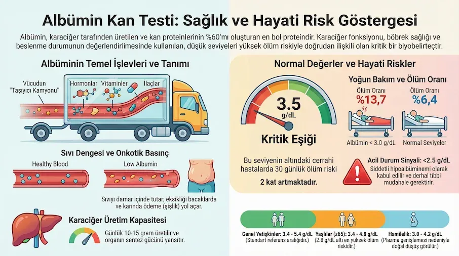 albumin kan test infografik