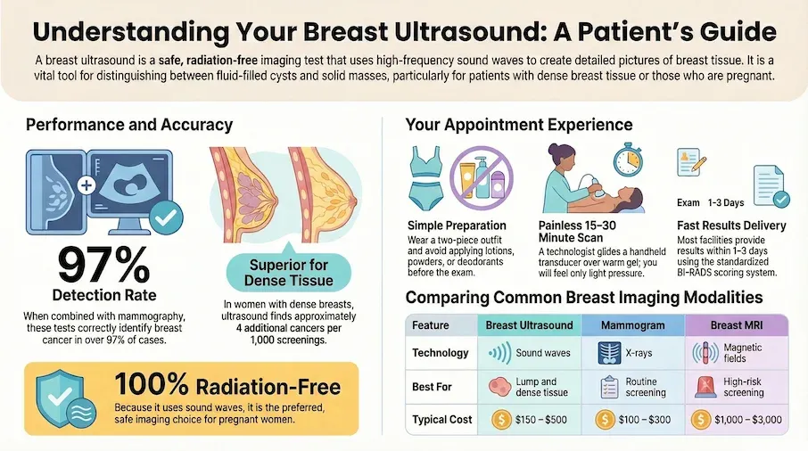 breast ultrasound guide infographic