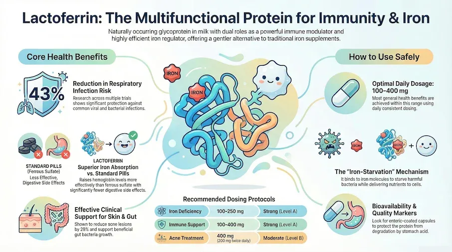 lactoferrin benefits infographic