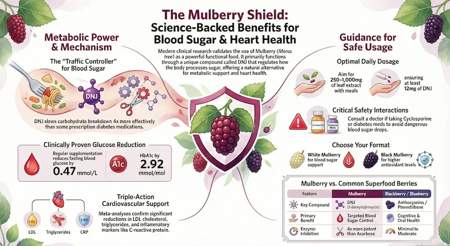 mulberry benefits infographic