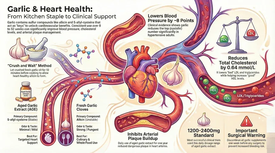 garlic for health benefits infographic
