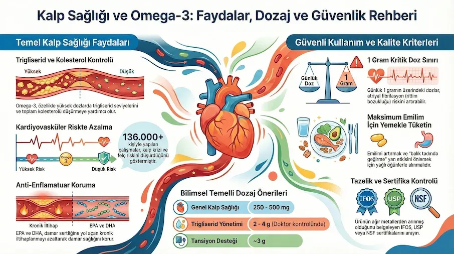 kalp sagligi ve omega3 infografik
