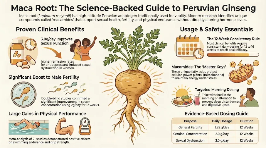 maca root benefits infographic